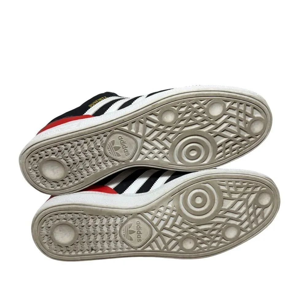 Adidas Black Busenitz and White Sneakers with Red Accents size 11.5